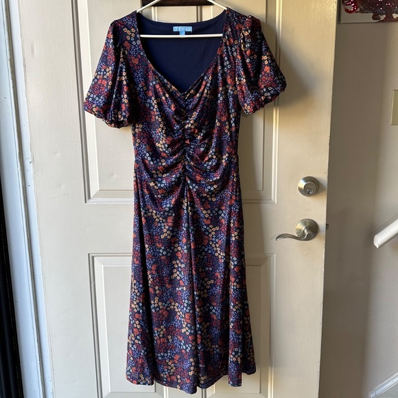 Draper James Dress Women’s Small Multicolor Floral Print V-Neck - Picture 1 of 14